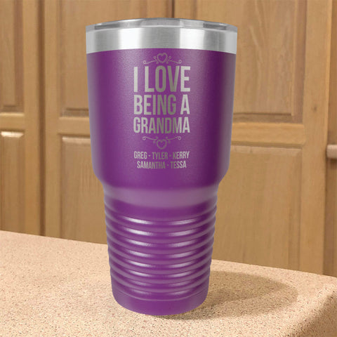 Image of Personalized Stainless Steel Tumbler I Love Being a Grandma