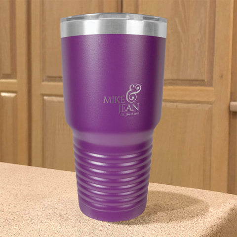 Image of Personalized Stainless Steel Tumbler Anniversary Couple