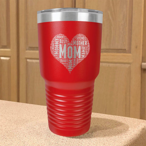 Image of Mom Heart Stainless Steel Tumbler