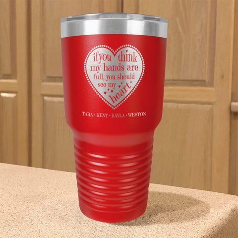 Image of Full Heart Personalized Stainless Steel Tumbler