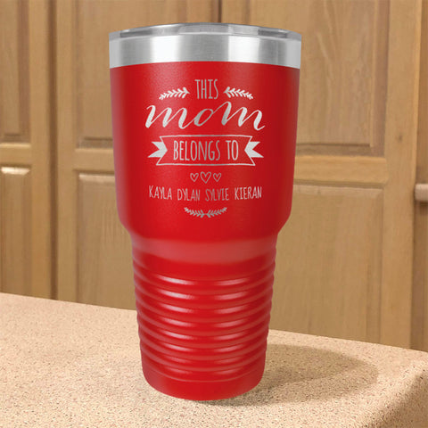 Image of Mom Belongs To Personalized Stainless Steel Tumbler