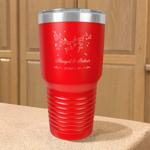Image of Personalized Stainless Steel Tumbler Love Birds Couple