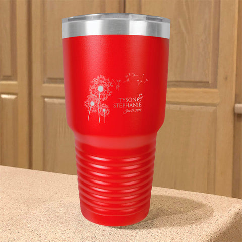 Image of Personalized Stainless Steel Tumbler Dandelion Love
