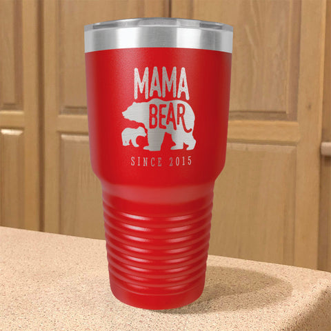 Image of Mama Bear Personalized Stainless Steel Tumbler