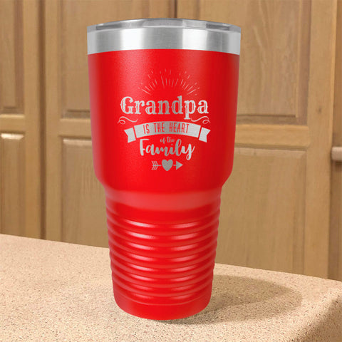 Image of Grandpa Is The Heart Of The Family Personalized Stainless Steel Tumbler