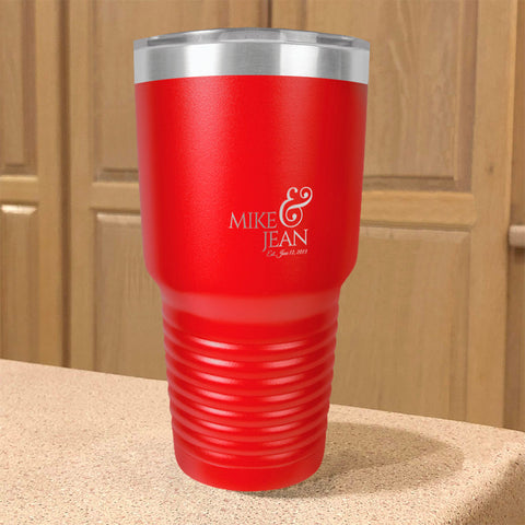 Image of Personalized Stainless Steel Tumbler Anniversary Couple