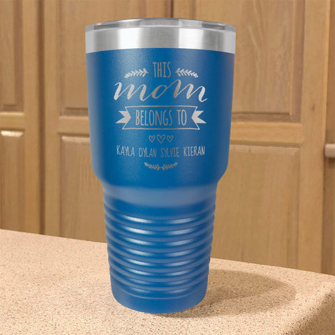 Image of Mom Belongs To Personalized Stainless Steel Tumbler