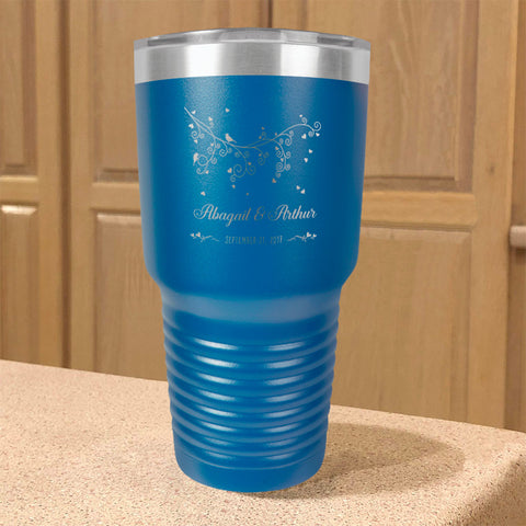Image of Personalized Stainless Steel Tumbler Love Birds Couple