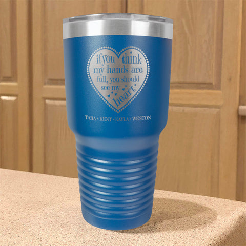 Image of Full Heart Personalized Stainless Steel Tumbler