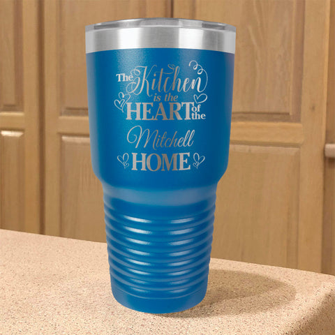 Image of Personalized Stainless Steel Tumbler Kitchen Heart of Home