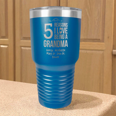 Image of Personalized Stainless Steel Tumbler 5 Reasons Grandma
