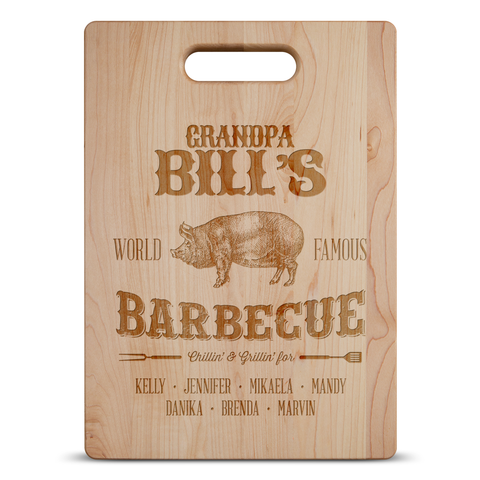 Image of Grandpa's Barbecue Personalized Cutting Board