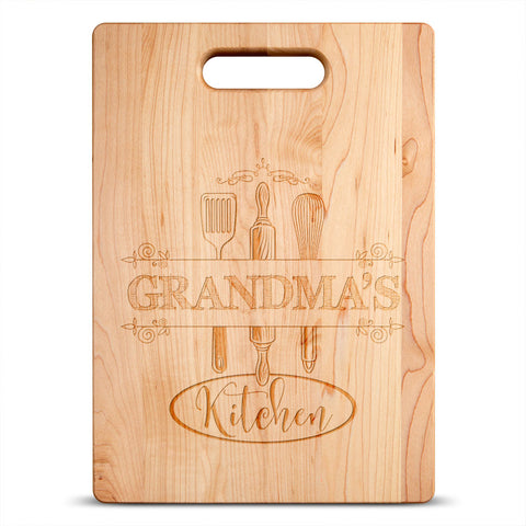 Image of Kitchen Utensils Personalized Maple Cutting Board