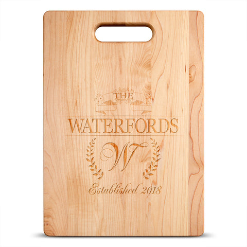 Image of Surname Laurel Personalized Maple Cutting Board
