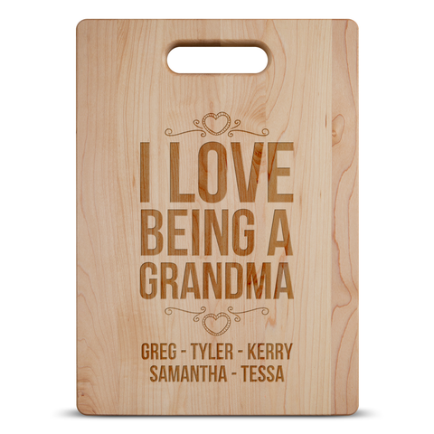 Image of I Love Being A Grandma Personalized Cutting Board