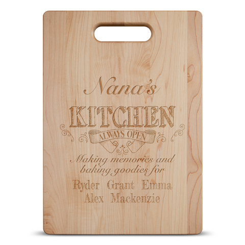 Image of Kitchen Always Open Personalized Cutting Board