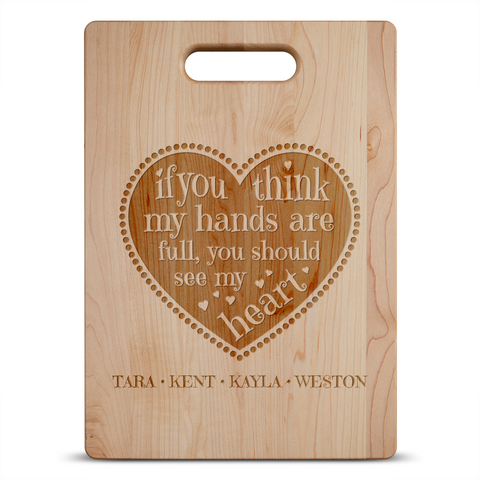 Image of Full Heart Personalized Maple Cutting Board