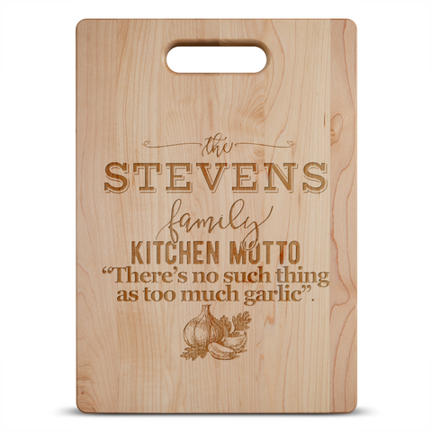 Image of Family Motto Personalized Maple Cutting Board