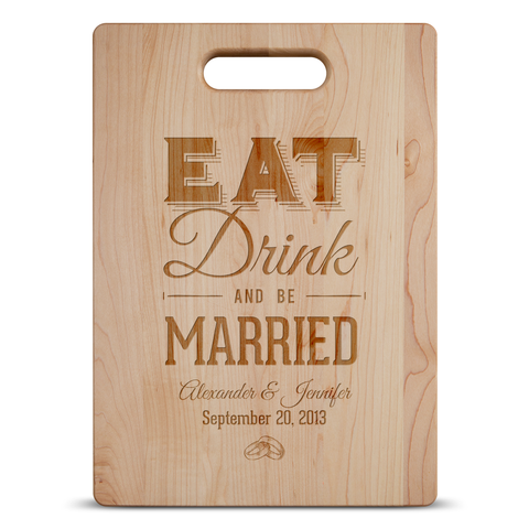 Image of Eat Drink And be Married Personalized Cutting Board