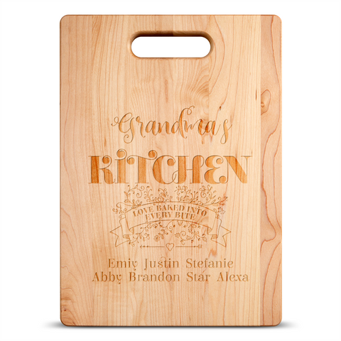 Image of Love Baked Into Every Bite Personalized Maple Cutting Board