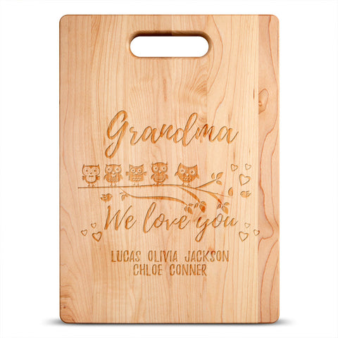 Image of Owl Love Personalized Maple Cutting Board