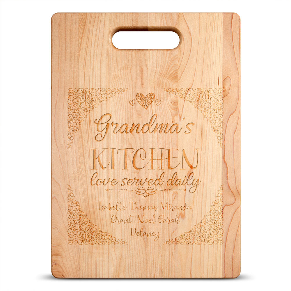 Love Served Daily Personalized Maple Cutting Board
