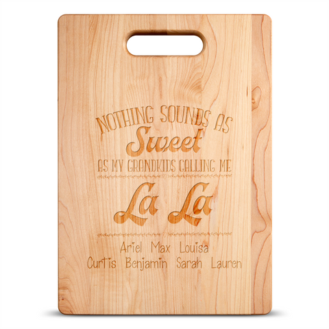 Image of Nothing Sounds as Sweet as my Grandkids Personalized Maple Cutting Board