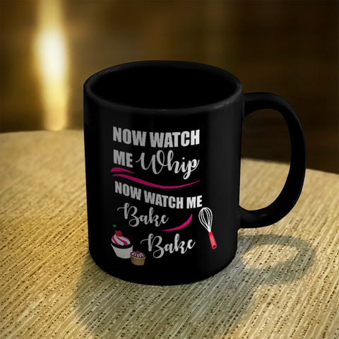 Image of Ceramic Coffee Mug Black Watch Me Whip and Bake