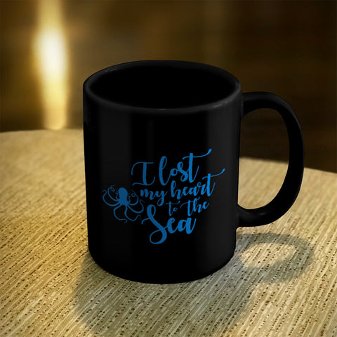 Image of Ceramic Coffee Mug Black I Lost My Heart To The Sea