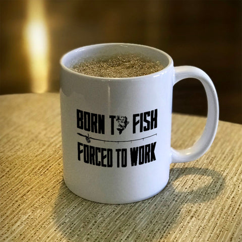 Image of Born To Fish Ceramic Coffee Mug