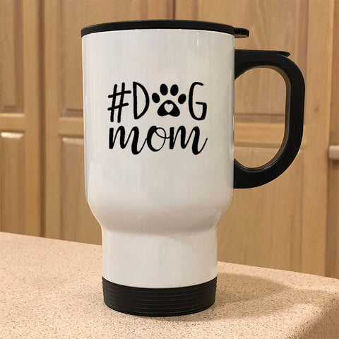 Image of Metal Coffee and Tea Travel Mug #Dog Mom