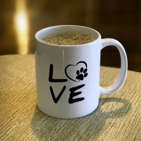 Image of Ceramic Coffee Mug Love Paw