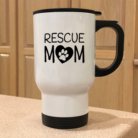 Image of Metal Coffee and Tea Travel Mug Rescue Mom