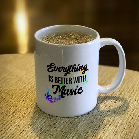 Image of Better With Music Ceramic Coffee Mug