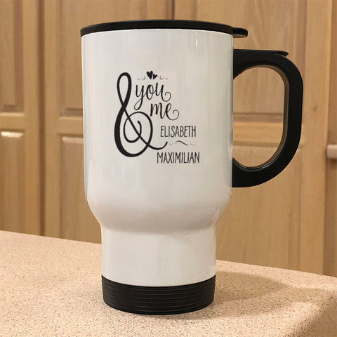 Image of You And Me Metal Coffee and Tea Travel Mug