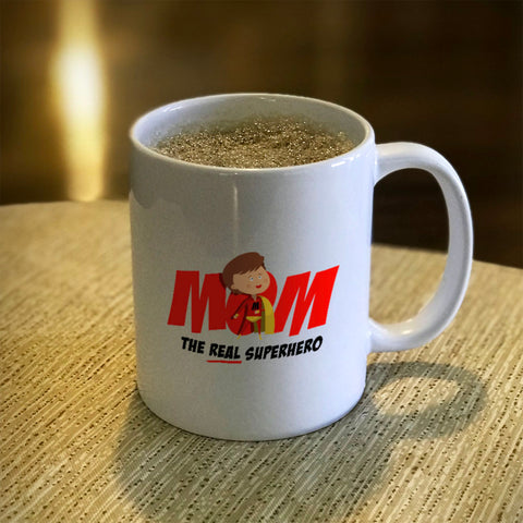 Image of Mom The Real Superhero Ceramic Coffee Mug