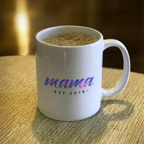 Image of Mama Est Personalized Ceramic Coffee Mug