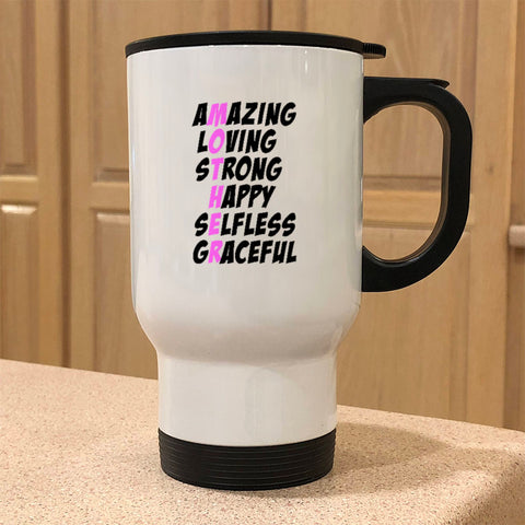Image of Mother Words Metal Coffee and Tea Travel Mug