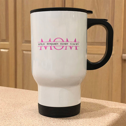 Image of Mom Personalized Metal Coffee and Tea Travel Mug