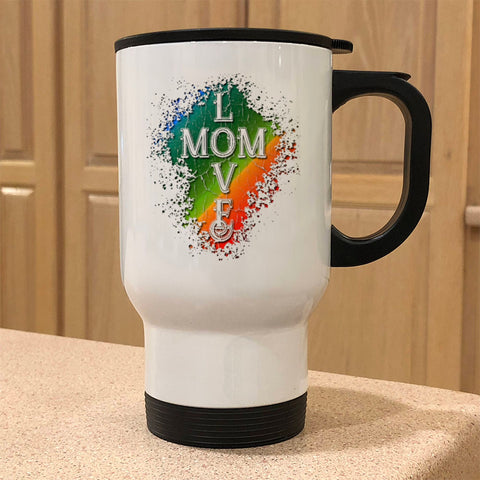 Image of Mom Love Metal Coffee and Tea Travel Mug