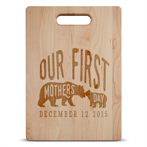 Image of First Mothers Day Personalized Maple Cutting Board