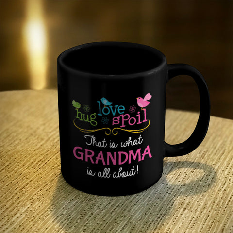 Image of Personalized Ceramic Coffee Mug Black Love Hug Spoil