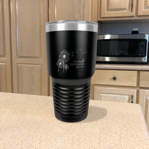 Image of Personalized Stainless Steel Tumbler Dandelion Love