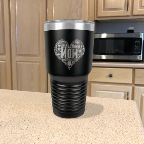 Image of Mom Heart Stainless Steel Tumbler