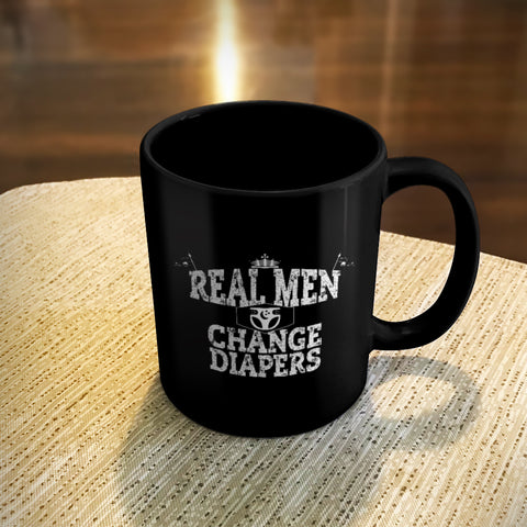 Image of Ceramic Coffee Mug Black Real Men Chang Diapers