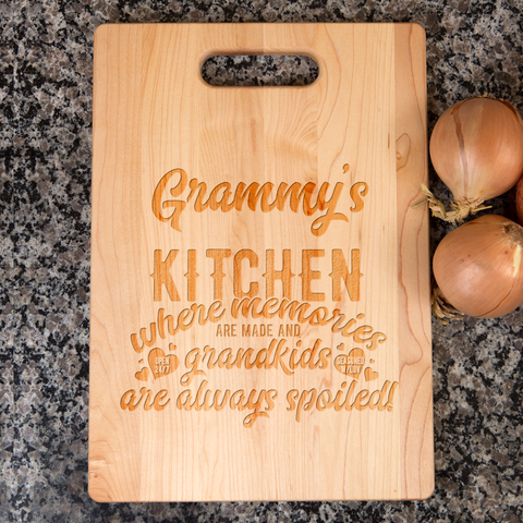 Image of Kitchen Where Memories are Made Personalized Maple Cutting Board