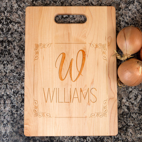 Image of Framed Surname Personalized Maple Cutting Board