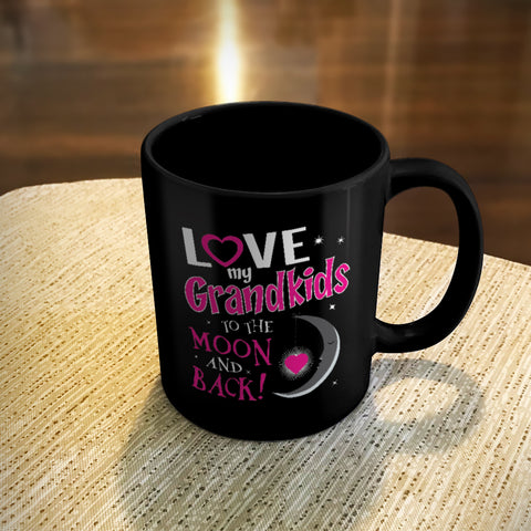 Image of Ceramic Coffee Mug Black Love My Grandkids To the Moon and Back