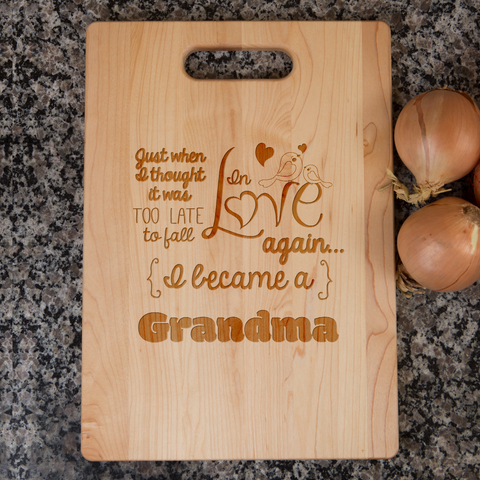 Image of Fall In Love Again Grandma Personalized Cutting Board