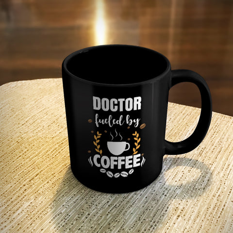 Image of Personalized Ceramic Coffee Mug Black Fueled by Coffee